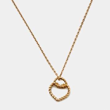 Pre Owned Cartier Coeur Torsadé De Cartier 18k Rose Gold Pendant Necklace