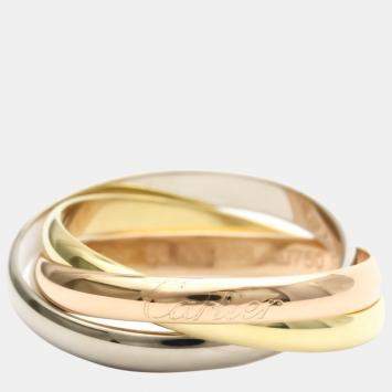 Pre Owned Cartier Trinity 18K Yellow Rose and White Gold Ring EU 52