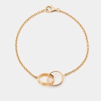 Pre Owned Cartier Love Interlocking Loops 18k Rose Gold Bracelet