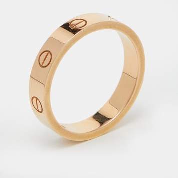 Pre Owned Cartier Love 1 Diamond 18k Rose Gold Wedding Band Ring Size 55