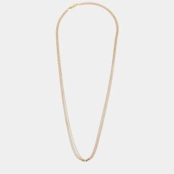 Pre Owned Cartier 18k Three Tone Gold Chain Necklace
