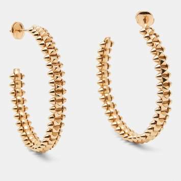 Pre Owned Cartier Clash De Cartier 18k Rose Gold Small Model Hoop Earrings