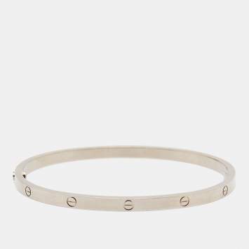 Pre Owned Cartier Love 18K White Gold Small Model Bracelet 18