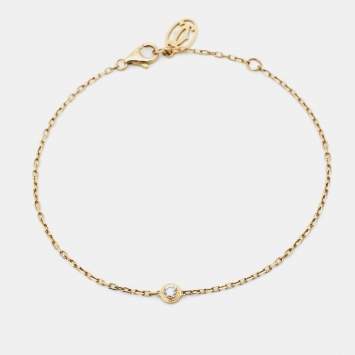 Pre Owned Cartier D'Amour Diamond 18k Yellow Gold Small Model Bracelet