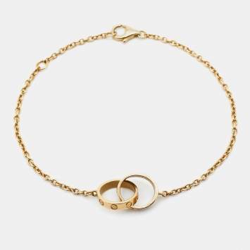 Pre Owned Cartier Love Interlocking Loop 18k Yellow Gold Bracelet