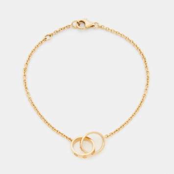 Pre Owned Cartier Love Interlocking Loop 18k Yellow Gold Link Bracelet