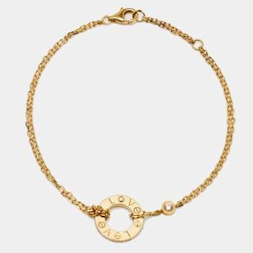 Pre Owned Cartier Love Diamond 18k Yellow Gold Bracelet
