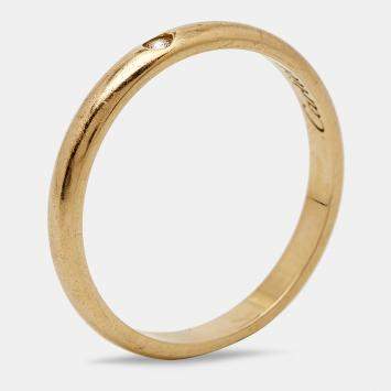 Pre Owned Cartier 1895 Diamond 18k Yellow Gold Wedding Band Ring Size 52