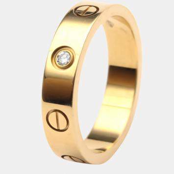 Pre Owned Cartier Love 18K Rose Gold Diamond Ring EU 50
