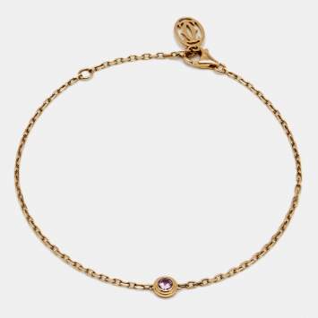 Pre Owned Cartier D'Amour Pink Sapphire 18k Rose Gold Link Bracelet