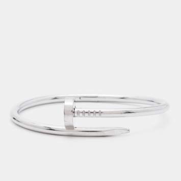 Pre Owned Cartier Juste Un Clou 18k White Gold Bracelet 16 