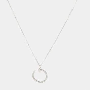 Pre Owned Cartier Juste Un Clou Diamonds 18k White Gold Pendant necklace