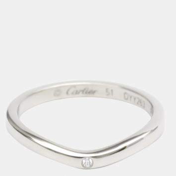 Pre Owned Cartier Ballerine Platinum Diamond Ring EU 51