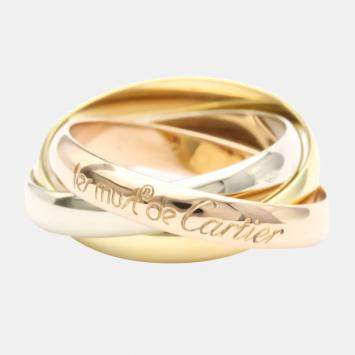 Pre Owned Cartier Les Must De Cartier Trinity 18K Yellow Rose and White Gold Ring EU 52