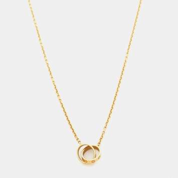 Pre Owned Cartier Love Interlocking Loop 18k Yellow Gold Chain Necklace