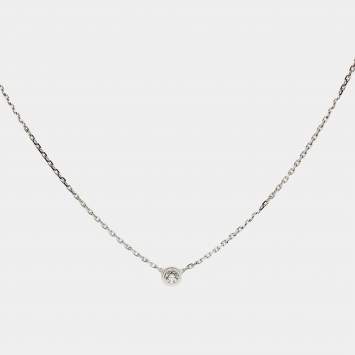 Pre Owned Cartier d'Amour Diamond 18k White Gold XS Model Necklace