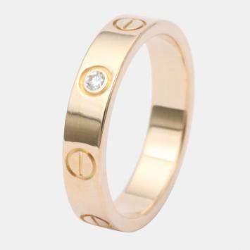 Pre Owned Cartier Love 18K Rose Gold Diamond Ring EU 51