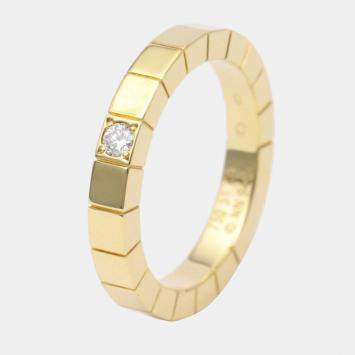 Pre Owned Cartier Lanieres Yellow Gold Diamond Ring EU 51