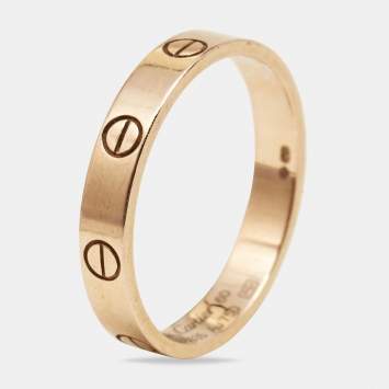 Pre Owned Cartier Love 18k Rose Gold Wedding Band Ring Size 60