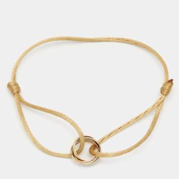 Pre Owned Cartier Trinity 18k Three Tone Gold Adjustable Cord Bracelet