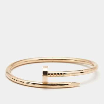 Pre Owned Cartier Juste Un Clou 18k Rose Gold Bracelet 16