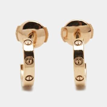 Pre Owned Cartier Love 18k Rose Gold Earrings