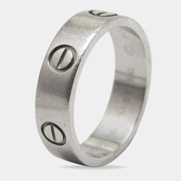 Pre Owned Cartier Love Platinum Band Ring Size 56