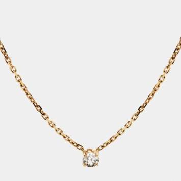 Pre Owned Cartier 1895  Diamond 18k Yellow Gold Necklace