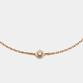 Pre Owned Cartier D'amourDiamond 18k Rose Gold XS Model Bracelet