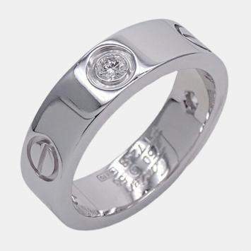مملوكة مسبقًا Cartier Love 18K White Gold Diamond Ring EU 53