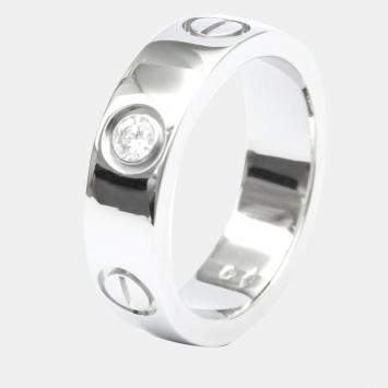 Pre Owned Cartier Love Platinum Diamond Ring EU 51