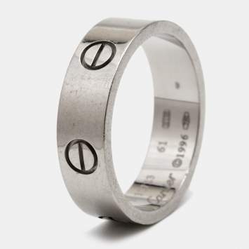 Pre Owned Cartier Love Vintage 18K White Gold Band Ring 61
