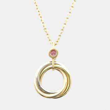 مملوكة مسبقًا Cartier Trinity De Cartier 18K Yellow Rose White Gold and Sapphire Necklace