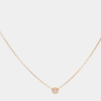 Pre Owned Cartier D'Amour Pink Sapphire 18k Rose Gold Necklace