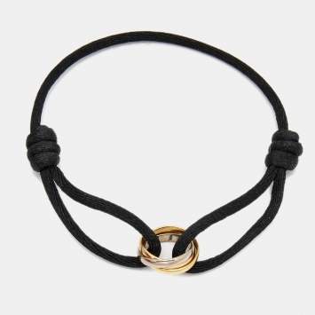 Pre Owned Cartier Trinity 18k Three Tone Gold Adjustable Cord Bracelet