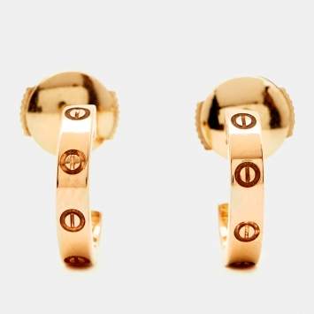 مملوكة مسبقًا Cartier Love 18k Rose Gold Hoop Earrings