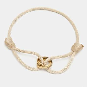 Pre Owned Cartier Trinity 18k Three Tone Gold Adjustable Cord Bracelet