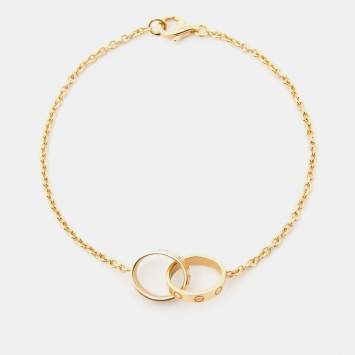 Pre Owned Cartier Love Interlocking Loops 18k Yellow Gold Bracelet