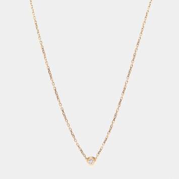 Pre Owned Cartier D'Amour Diamond 18k Rose Gold XS Model Necklace