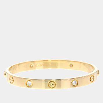 مملوكة مسبقًا Cartier Love 18K Yellow Gold Diamond Bracelet 16