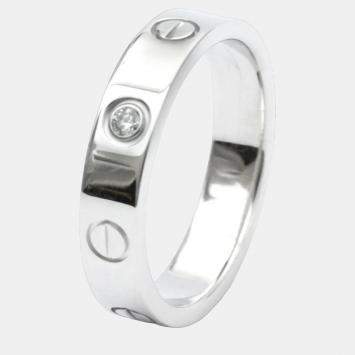 مملوكة مسبقًا Cartier Love 18K White Gold Diamond Ring EU 51