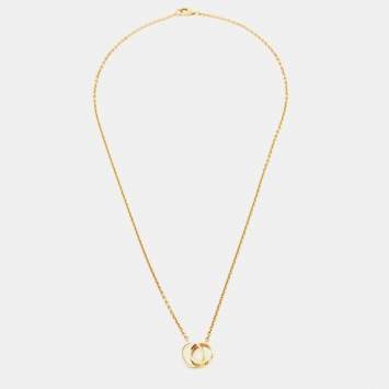 Pre Owned Cartier Love Interlocking Loops 18k Yellow Gold Necklace
