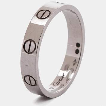 Pre Owned Cartier Love 18k White Gold Wedding Band Ring Size 53