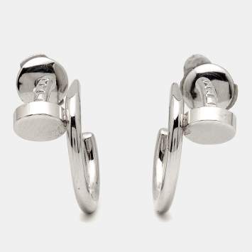 Pre Owned Cartier Juste Un Clou 18k White Gold Earrings