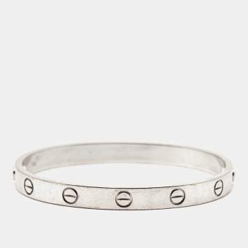 Pre Owned Cartier Love 18k White Gold Bracelet 16