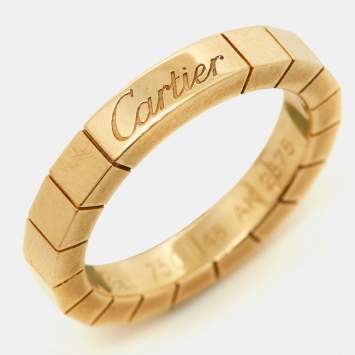 Pre Owned Cartier Lanieres 18K Yellow Gold Ring Size 48