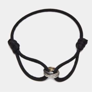 مملوكة مسبقًا Cartier Trinity Ceramic 18k White Gold Adjustable Cord Bracelet