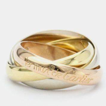 Pre Owned Cartier Les Must de Cartier 18K Yellow Rose and White Gold Ring EU 50
