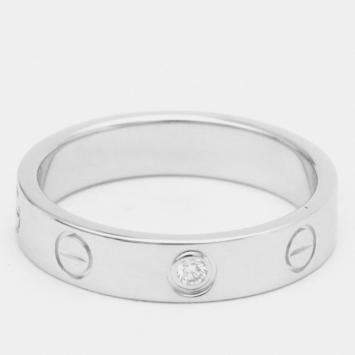 مملوكة مسبقًا Cartier Love 18K White Gold Diamond Ring EU 51