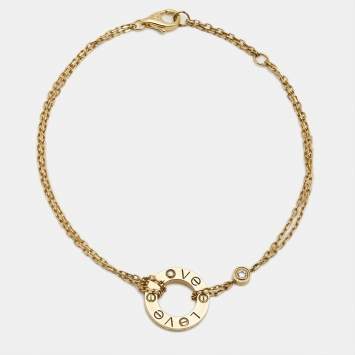Pre Owned Cartier Love Diamond 18k Yellow Gold Bracelet